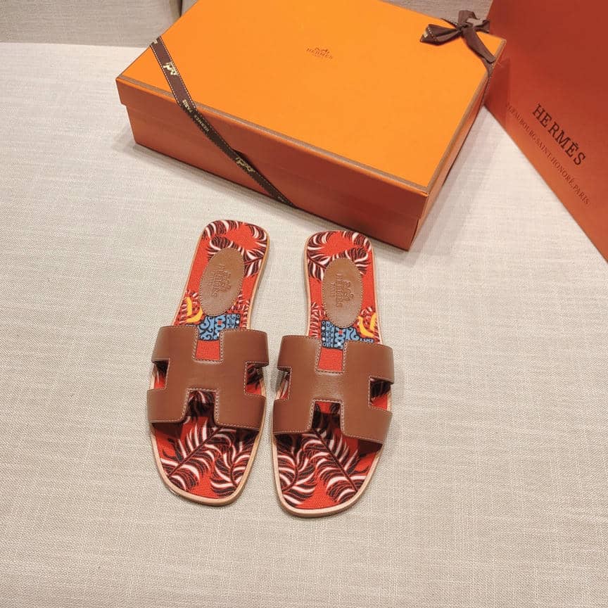Hermes floral print sandals-7
